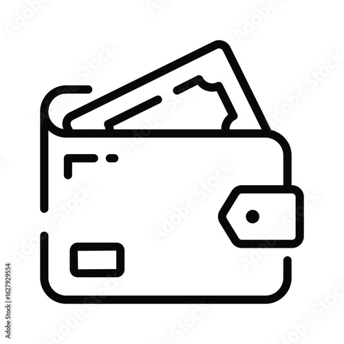 Visually appealing linear icon of lost travel wallet