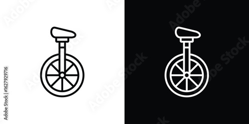 Unicycle icon graphic, editable stroke. Suitable for website design, logo, app, template, and ui ux.