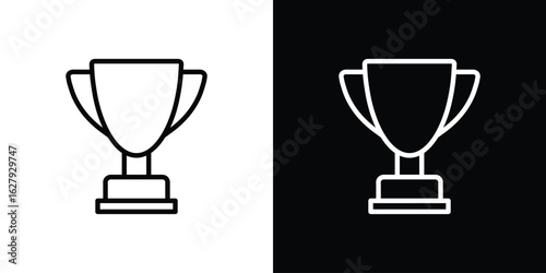 Trophy cup icon graphic, editable stroke. Suitable for website design, logo, app, template, and ui ux.