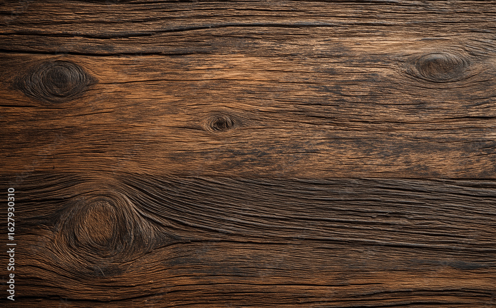 Naklejka premium Rustic Brown Wooden Texture with Natural Grain