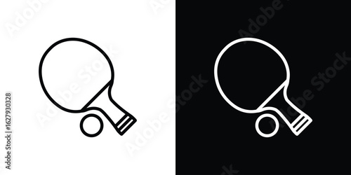 Table tennis icon graphic, editable stroke. Suitable for website design, logo, app, template, and ui ux.