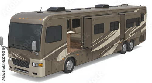 Large recreational vehicle in front view