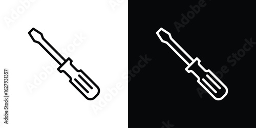 Screwdriver icon graphic, editable stroke. Suitable for website design, logo, app, template, and ui ux.