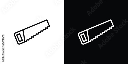 Saw icon graphic, editable stroke. Suitable for website design, logo, app, template, and ui ux.
