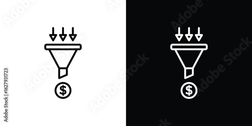 Sales funnel icon graphic, editable stroke. Suitable for website design, logo, app, template, and ui ux.