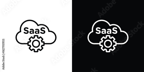 SaaS icon graphic, editable stroke. Suitable for website design, logo, app, template, and ui ux.