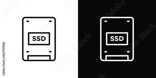 SSD drive icon graphic, editable stroke. Suitable for website design, logo, app, template, and ui ux.