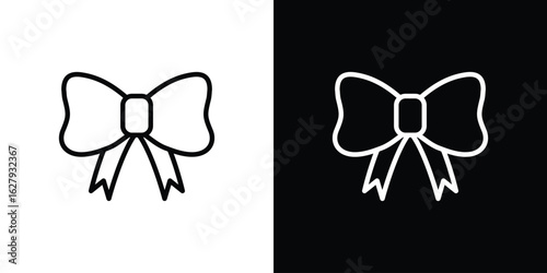 Ribbon bow icon graphic, editable stroke. Suitable for website design, logo, app, template, and ui ux.