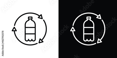 Recycle plastic icon graphic, editable stroke. Suitable for website design, logo, app, template, and ui ux.