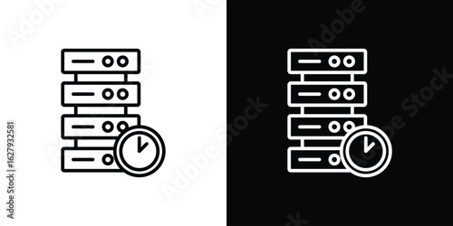 Real time data icon graphic, editable stroke. Suitable for website design, logo, app, template, and ui ux.