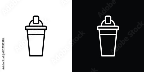 Protein shaker icon graphic, editable stroke. Suitable for website design, logo, app, template, and ui ux.