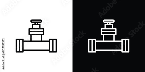 Pipe valve icon graphic, editable stroke. Suitable for website design, logo, app, template, and ui ux.