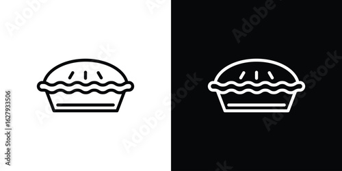 Pie icon graphic, editable stroke. Suitable for website design, logo, app, template, and ui ux.