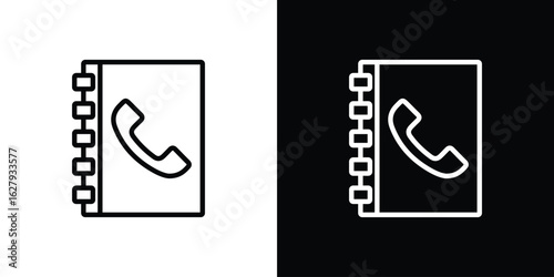 Phone book icon graphic, editable stroke. Suitable for website design, logo, app, template, and ui ux.
