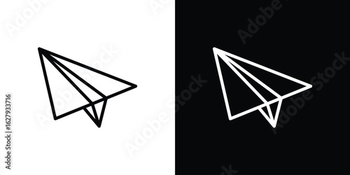 Paper plane icon graphic, editable stroke. Suitable for website design, logo, app, template, and ui ux.