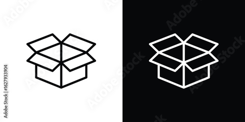Open box icon graphic, editable stroke. Suitable for website design, logo, app, template, and ui ux.