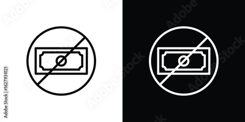 No money icon graphic, editable stroke. Suitable for website design, logo, app, template, and ui ux.