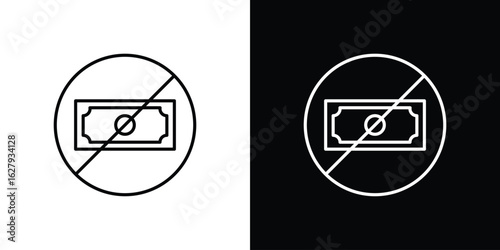 No money icon graphic, editable stroke. Suitable for website design, logo, app, template, and ui ux.