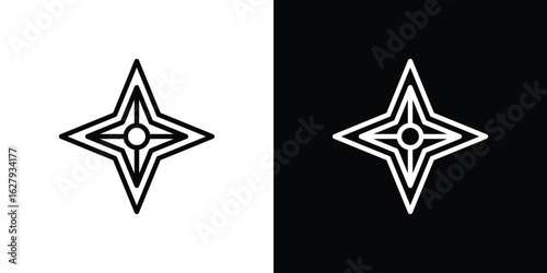 Ninja star icon graphic, editable stroke. Suitable for website design, logo, app, template, and ui ux.