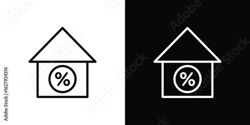 Mortgage rate icon graphic, editable stroke. Suitable for website design, logo, app, template, and ui ux.