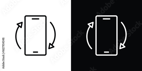Mobile rotate icon graphic, editable stroke. Suitable for website design, logo, app, template, and ui ux.