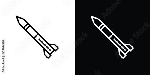 Missile icon graphic, editable stroke. Suitable for website design, logo, app, template, and ui ux.