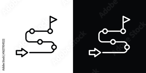 Milestone icon graphic, editable stroke. Suitable for website design, logo, app, template, and ui ux.