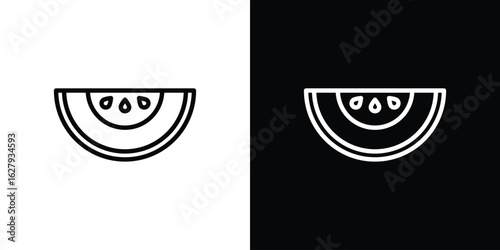 Melon icon graphic, editable stroke. Suitable for website design, logo, app, template, and ui ux.