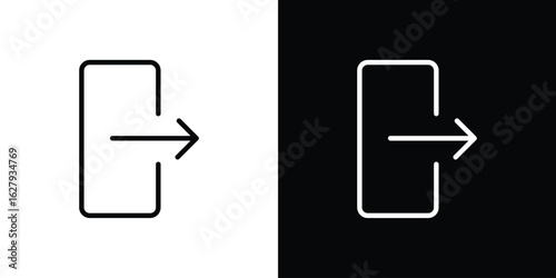 Logout icon graphic, editable stroke. Suitable for website design, logo, app, template, and ui ux.