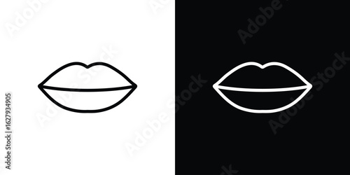 Lips icon graphic, editable stroke. Suitable for website design, logo, app, template, and ui ux.