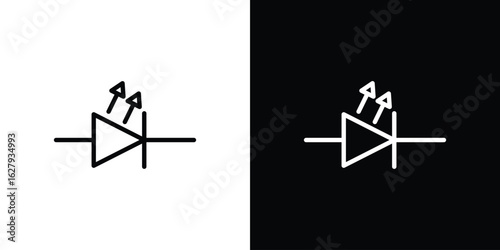 Light emitting diode icon graphic, editable stroke. Suitable for website design, logo, app, template, and ui ux.