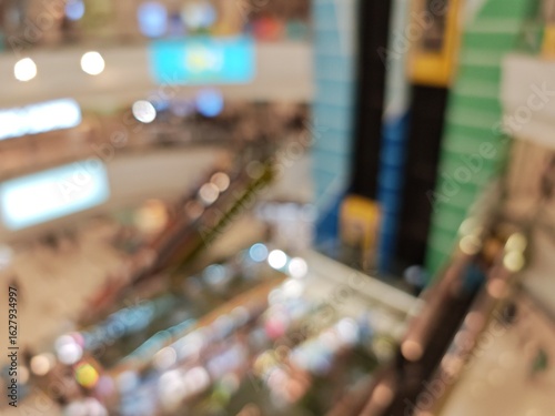 Wallpaper Mural Abstract bokeh image of a shopping mall with blurred lights and colorful bokeh effects. Torontodigital.ca