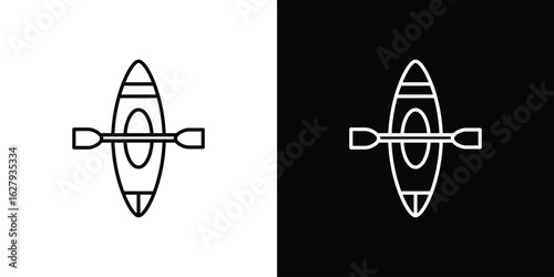 Kayak icon graphic, editable stroke. Suitable for website design, logo, app, template, and ui ux.