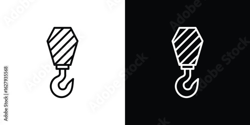 Industrial Crane hook icon graphic, editable stroke. Suitable for website design, logo, app, template, and ui ux.