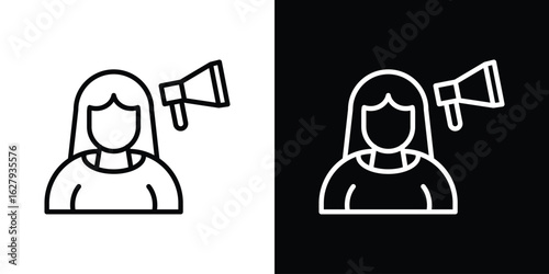 Influencer marketing icon graphic, editable stroke. Suitable for website design, logo, app, template, and ui ux.