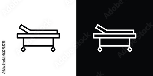 Hospital bed icon graphic, editable stroke. Suitable for website design, logo, app, template, and ui ux.