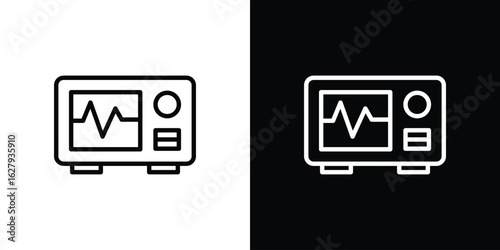 Heart rate monitor icon graphic, editable stroke. Suitable for website design, logo, app, template, and ui ux.
