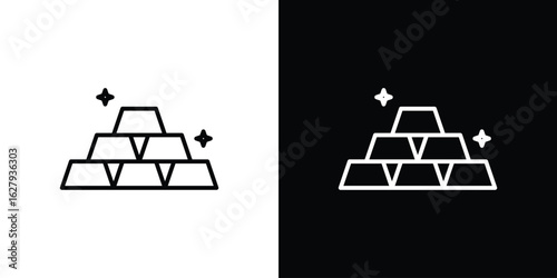 Golden bars icon graphic, editable stroke. Suitable for website design, logo, app, template, and ui ux.