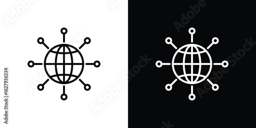 Global technology icon graphic, editable stroke. Suitable for website design, logo, app, template, and ui ux.