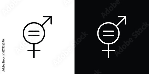 Gender equality icon graphic, editable stroke. Suitable for website design, logo, app, template, and ui ux.