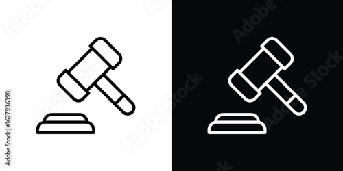 Gavel icon graphic, editable stroke. Suitable for website design, logo, app, template, and ui ux.