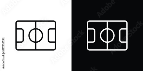 Football field icon graphic, editable stroke. Suitable for website design, logo, app, template, and ui ux.