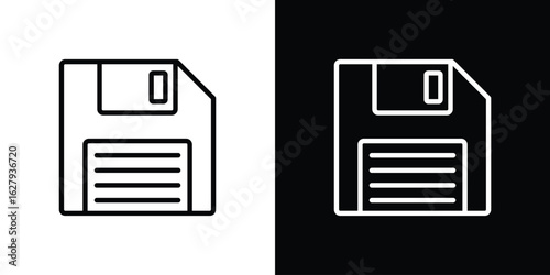 Floppy disk icon graphic, editable stroke. Suitable for website design, logo, app, template, and ui ux.