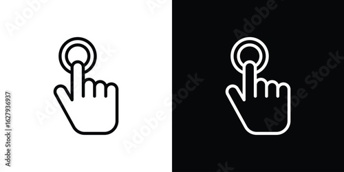 Finger click icon graphic, editable stroke. Suitable for website design, logo, app, template, and ui ux.