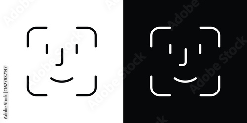 Face id icon graphic, editable stroke. Suitable for website design, logo, app, template, and ui ux.