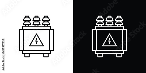 Electric transformer icon graphic, editable stroke. Suitable for website design, logo, app, template, and ui ux.