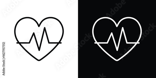 ECG icon graphic, editable stroke. Suitable for website design, logo, app, template, and ui ux.