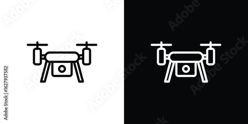 Drone icon graphic, editable stroke. Suitable for website design, logo, app, template, and ui ux.