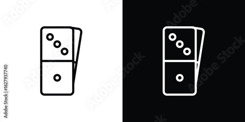 Domino icon graphic, editable stroke. Suitable for website design, logo, app, template, and ui ux.
