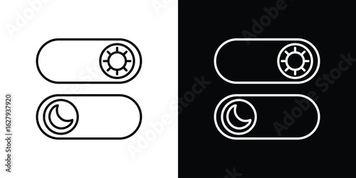 Day and night mode icon graphic, editable stroke. Suitable for website design, logo, app, template, and ui ux.